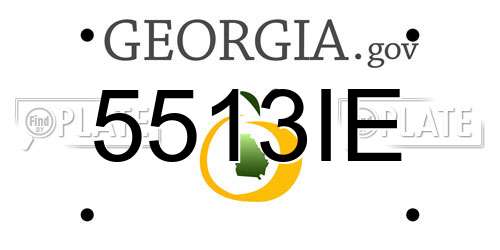 5513IE Georgia License Plate