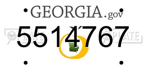 5514767 Georgia License Plate