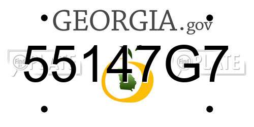 55147G7 Georgia License Plate