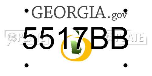 5517BB Georgia License Plate
