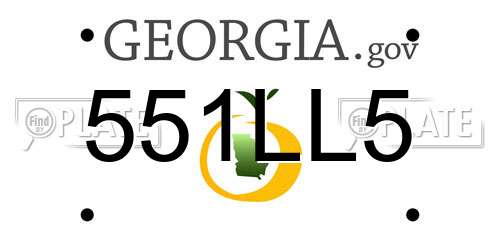 551LL5 Georgia License Plate