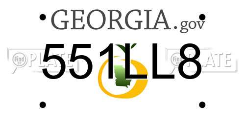 551LL8 Georgia License Plate