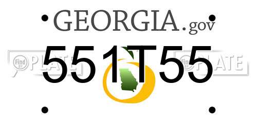551T55 Georgia License Plate