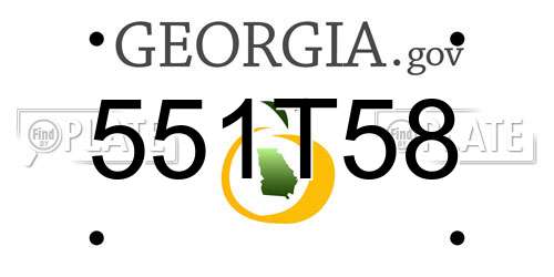 551T58 Georgia License Plate