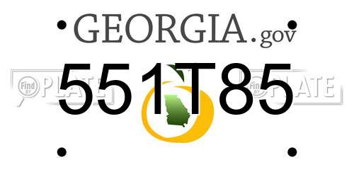 551T85 Georgia License Plate