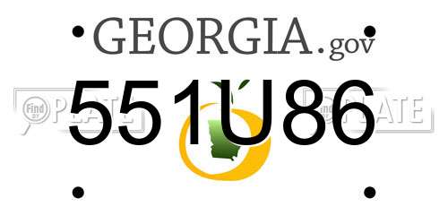 551U86 Georgia License Plate