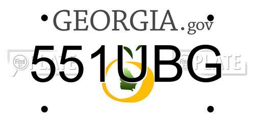551UBG Georgia License Plate