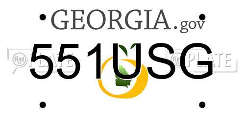 551USG Georgia License Plate