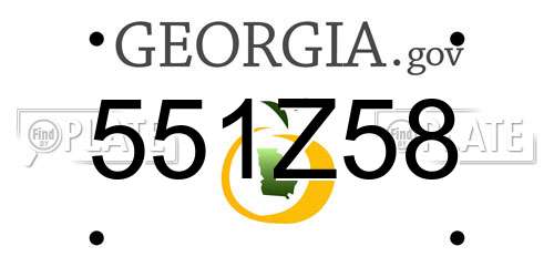 551Z58 Georgia License Plate