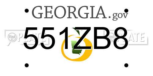 551ZB8 Georgia License Plate