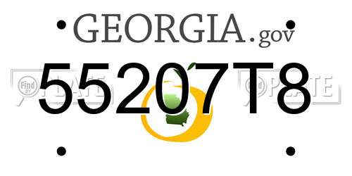 55207T8 Georgia License Plate