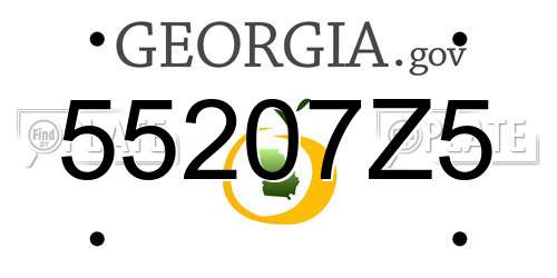 55207Z5 Georgia License Plate