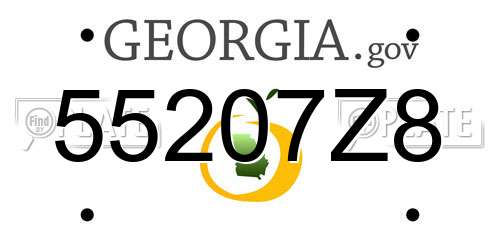 55207Z8 Georgia License Plate