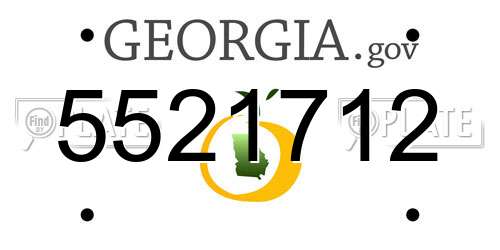 5521712 Georgia License Plate