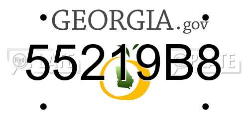 55219B8 Georgia License Plate