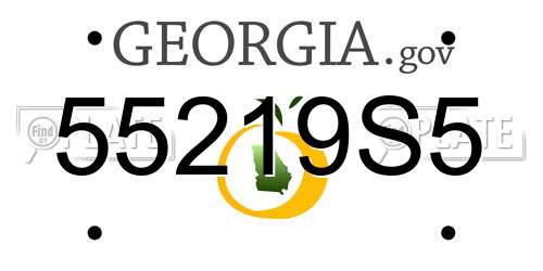 55219S5 Georgia License Plate
