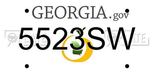 5523SW Georgia License Plate