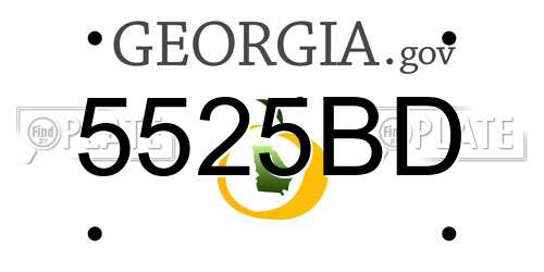 5525BD Georgia License Plate