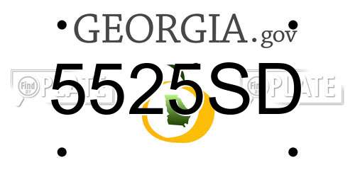5525SD Georgia License Plate