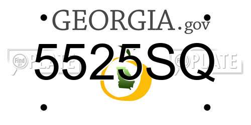 5525SQ Georgia License Plate