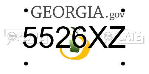 5526XZ Georgia License Plate
