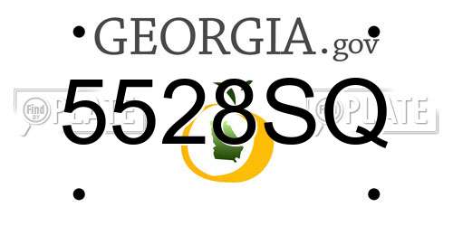 5528SQ Georgia License Plate