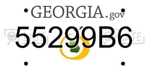 55299B6 Georgia License Plate