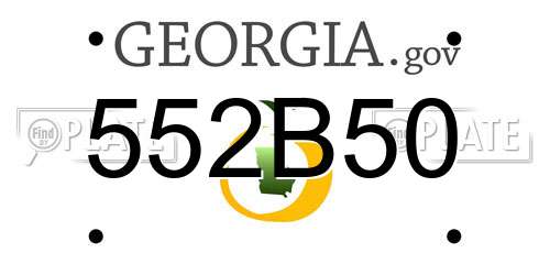 552B50 Georgia License Plate