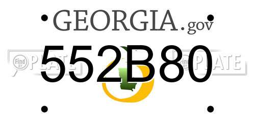 552B80 Georgia License Plate