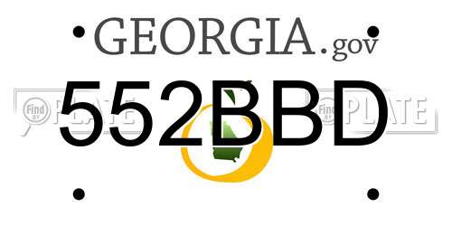 552BBD Georgia License Plate