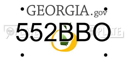552BBO Georgia License Plate