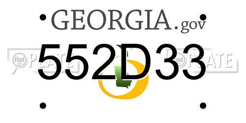 552D33 Georgia License Plate