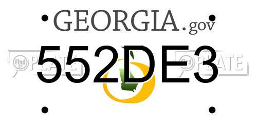 552DE3 Georgia License Plate
