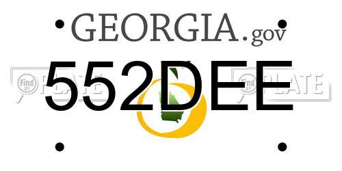 552DEE Georgia License Plate