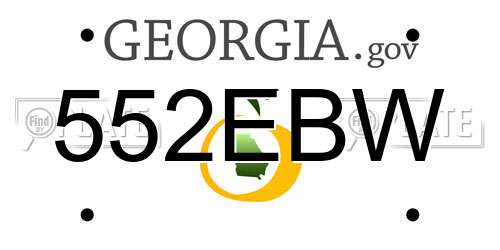 552EBW Georgia License Plate