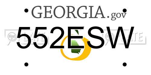 552ESW Georgia License Plate