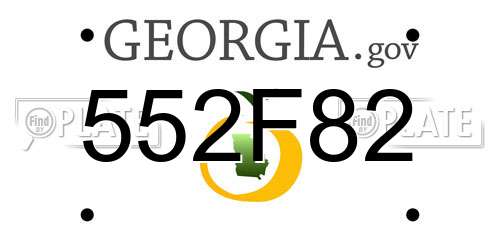 552F82 Georgia License Plate
