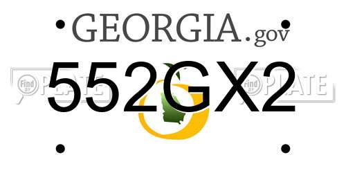 552GX2 Georgia License Plate