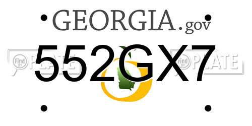 552GX7 Georgia License Plate