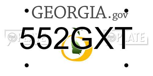 552GXT Georgia License Plate