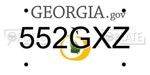 552GXZ Georgia License Plate