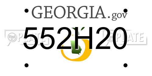 552H20 Georgia License Plate