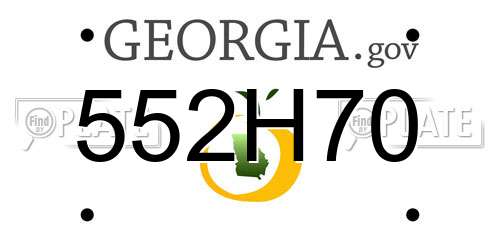 552H70 Georgia License Plate