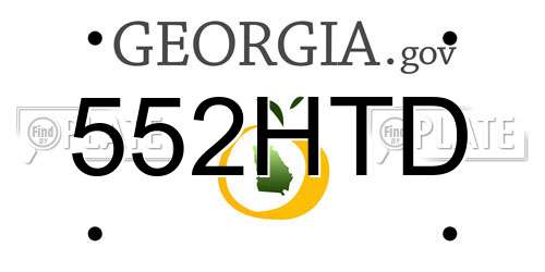 552HTD Georgia License Plate