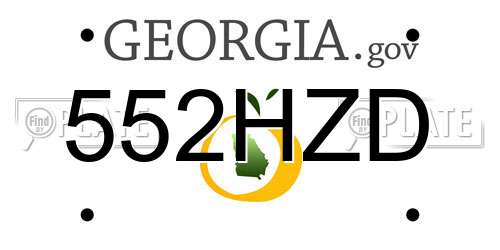 552HZD Georgia License Plate