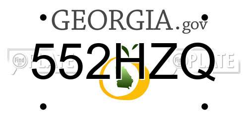 552HZQ Georgia License Plate