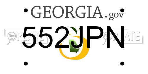 552JPN Georgia License Plate