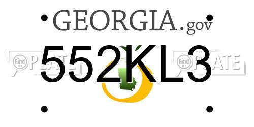 552KL3 Georgia License Plate