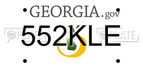 552KLE Georgia License Plate