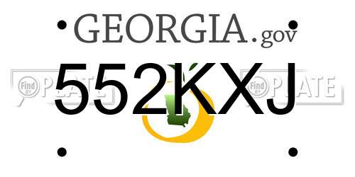 552KXJ Georgia License Plate
